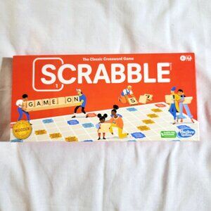 Scrabble The Classic Crossword Game Hasbro Gaming Red Box Wooden Tiles Complete